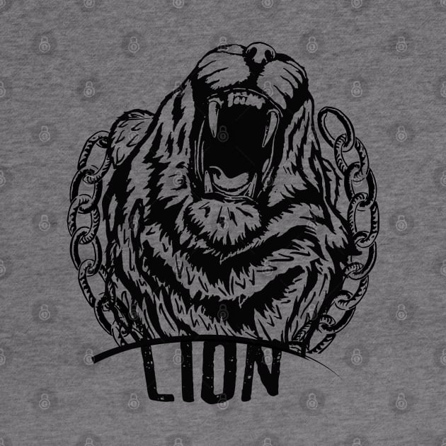 Lions Wildlife King Retro T-Shirt by FASHION LUXURY 